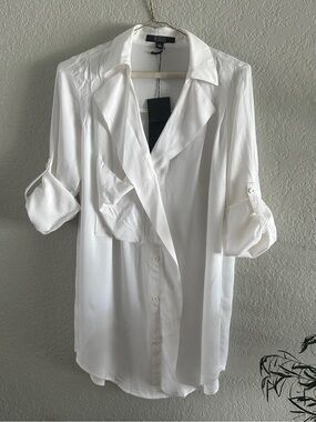 Priorities White Shirt Dress / Tunic / Beach Coverup NWT!